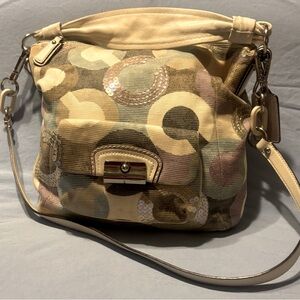 Vintage Coach Kristin Optic Art Hobo Handbag